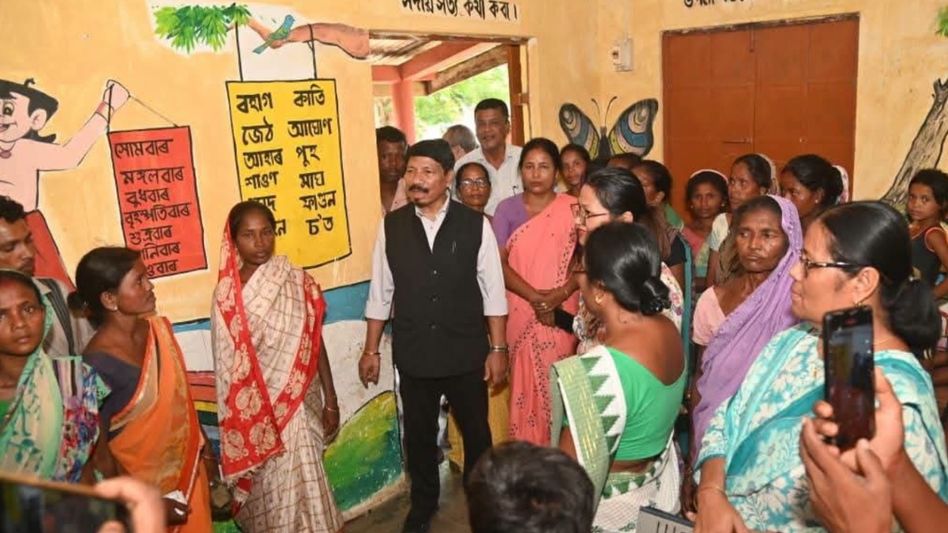 Assam Minister Atul Bora reviews flood relief measures at Bonbagan Camp in Bokakhat Assam Minister Atul Bora reviews flood relief measures at Bonbagan Camp in Bokakhat