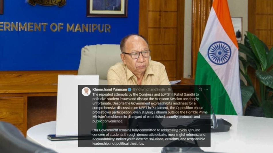 ‘Youth deserve solutions, not political theatrics’: Manipur CM attacks Rahul Gandhi over NEET protest ‘Youth deserve solutions, not political theatrics’: Manipur CM attacks Rahul Gandhi over NEET protest