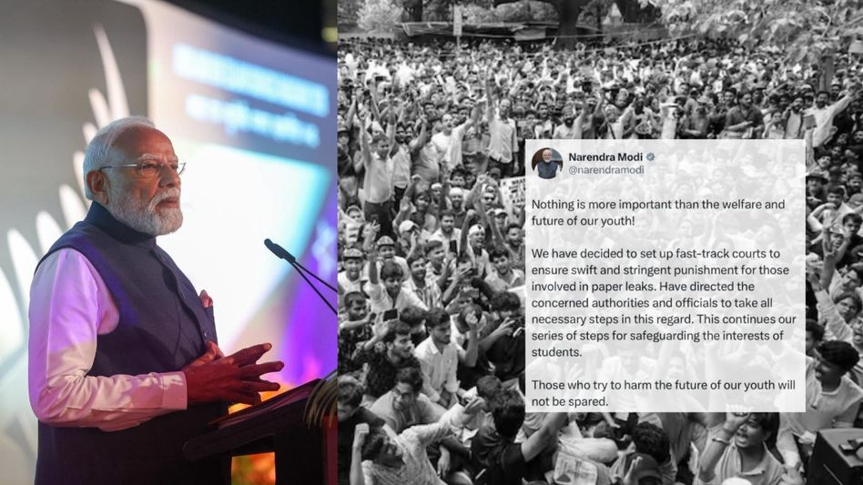 'Those who harm the future of our youth will not be spared': PM Modi announces fast-track courts for paper leak cases 'Those who harm the future of our youth will not be spared': PM Modi announces fast-track courts for paper leak cases