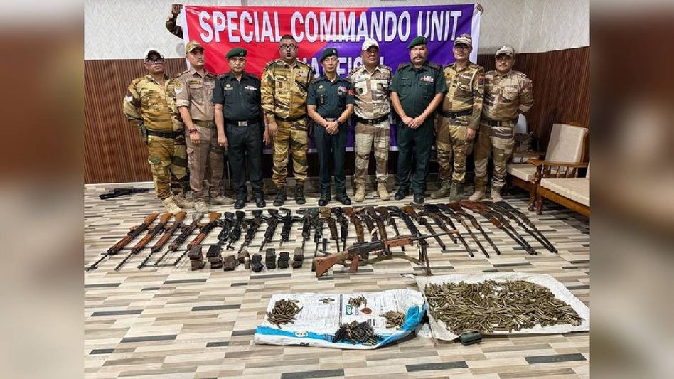 Manipur police recover 29 firearms, large cache of ammunition in Imphal East search operation Manipur police recover 29 firearms, large cache of ammunition in Imphal East search operation