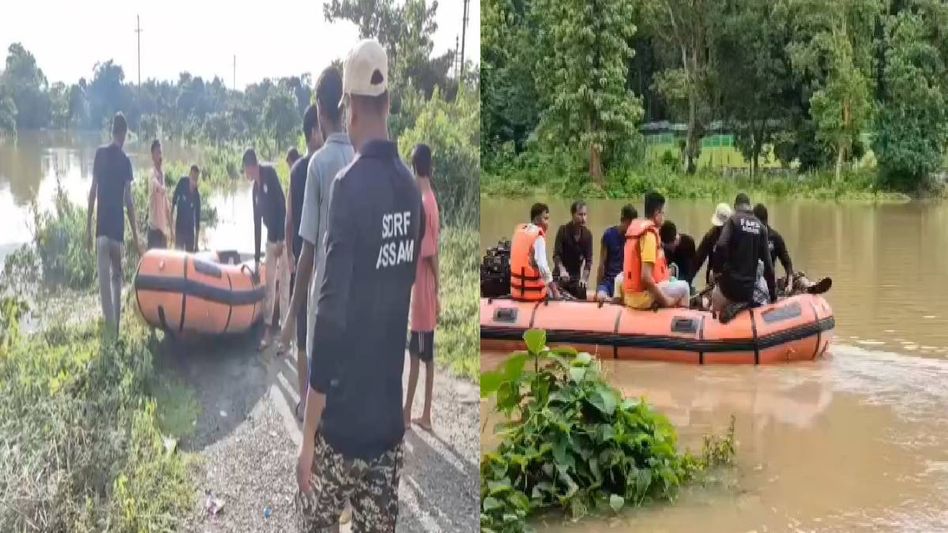 Assam: Floodwaters from Karbi Hills submerge villages in Kaliabor, SDRF evacuates residents Assam: Floodwaters from Karbi Hills submerge villages in Kaliabor, SDRF evacuates residents
