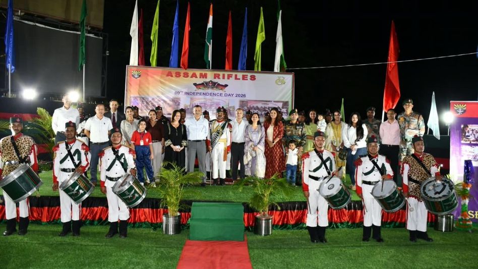 Assam Rifles Pipe Band enthrals 1,050 spectators at Imphal's Kangla West Gate ahead of 80th Independence Day Assam Rifles Pipe Band enthrals 1,050 spectators at Imphal's Kangla West Gate ahead of 80th Independence Day