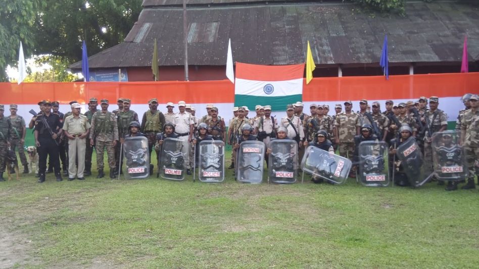 CISF, army, CRPF, Assam police conduct joint patrolling exercise in Digboi ahead of Independence Day CISF, army, CRPF, Assam police conduct joint patrolling exercise in Digboi ahead of Independence Day