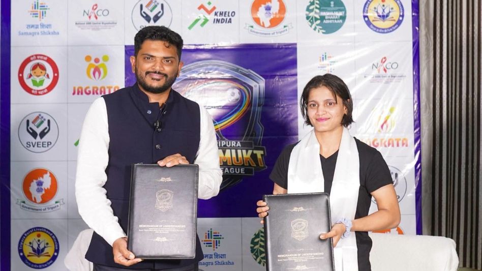 CWG gold medallist Asmita Dey named Brand Ambassador of South Tripura Nasha Mukt Premier League 2026 CWG gold medallist Asmita Dey named Brand Ambassador of South Tripura Nasha Mukt Premier League 2026