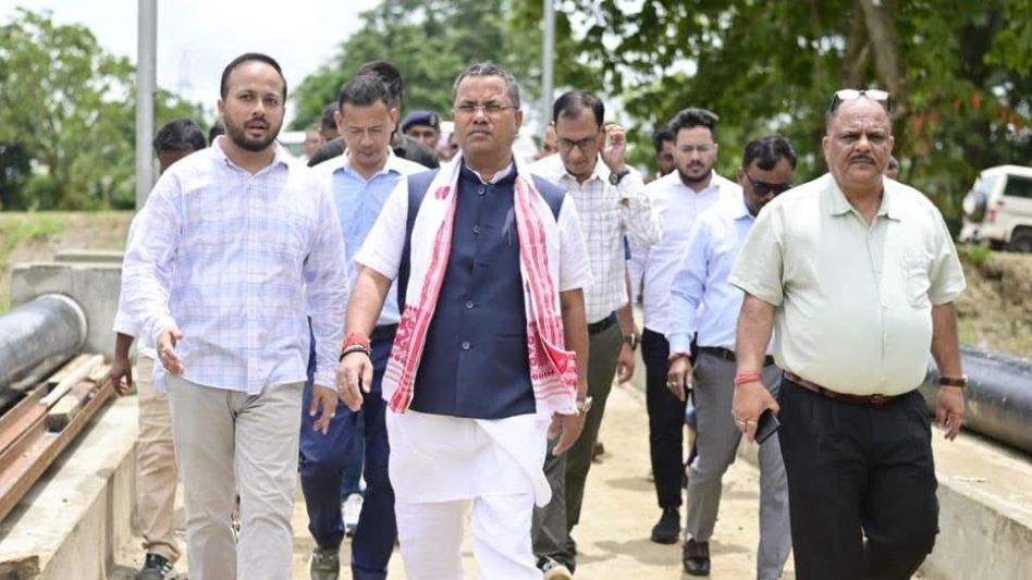 Assam Minister Krishnendu Paul inspects Water Supply project for Tata Semiconductor facility in Jagiroad Assam Minister Krishnendu Paul inspects Water Supply project for Tata Semiconductor facility in Jagiroad