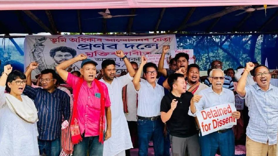 Protesters oppose NSA action against land rights activist Pranab Doley, raise indigenous land rights concerns Protesters oppose NSA action against land rights activist Pranab Doley, raise indigenous land rights concerns