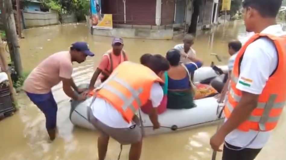 Howrah river swells after hill rain, flooding several homes in Agartala Howrah river swells after hill rain, flooding several homes in Agartala