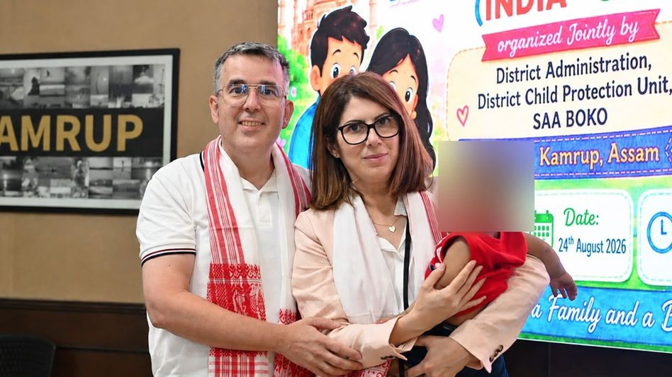 Assam child handed to Spanish couple after inter-country adoption Assam child handed to Spanish couple after inter-country adoption