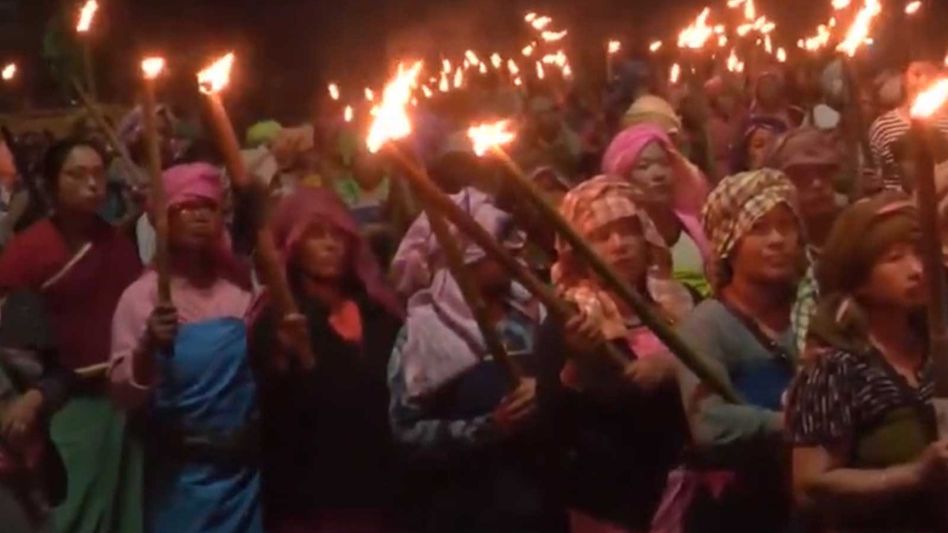 Meira Paibi activists hold massive torch rally in Manipur's Imphal, demand NRC update before census Meira Paibi activists hold massive torch rally in Manipur's Imphal, demand NRC update before census