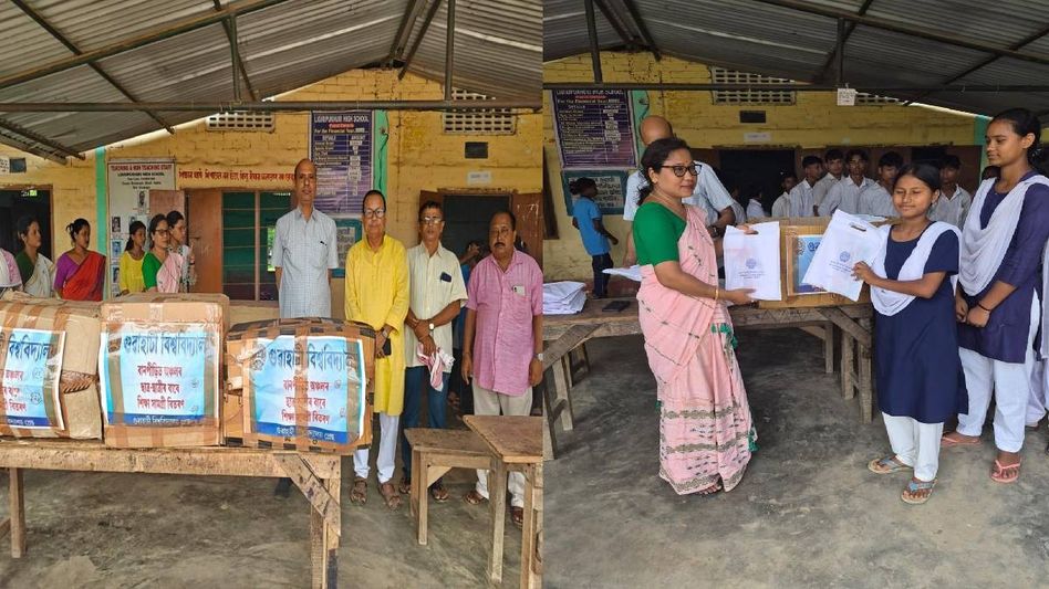 Gauhati University distributes 5,000 educational kits among flood-affected students in Sivasagar Gauhati University distributes 5,000 educational kits among flood-affected students in Sivasagar