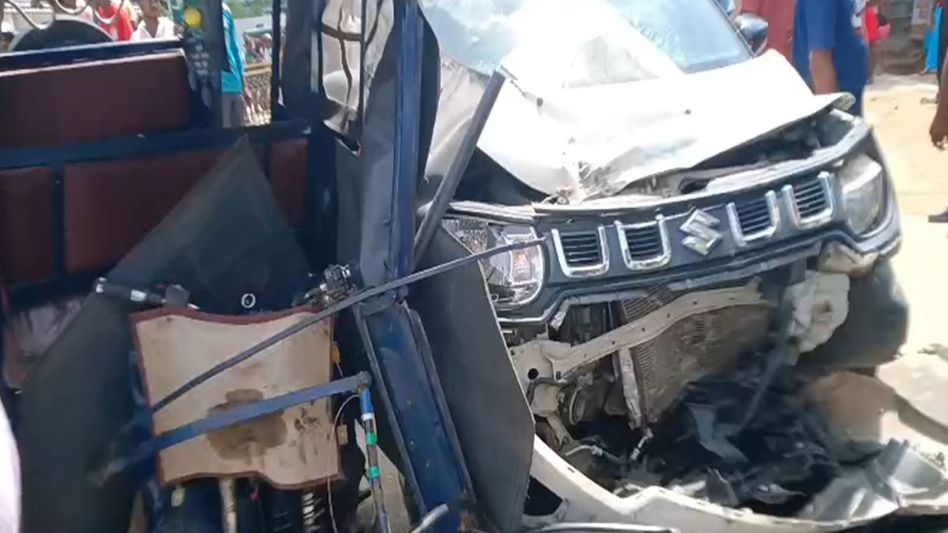 Three seriously injured in Agartala car-e-rickshaw collision, driver arrested Three seriously injured in Agartala car-e-rickshaw collision, driver arrested