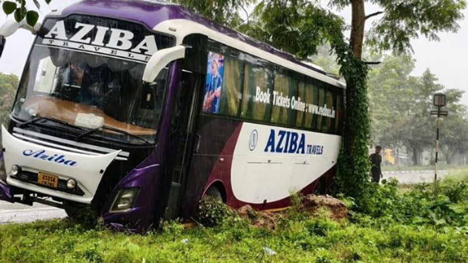 One day after fatal crash, another passenger bus meets accident at Assam's Khetri One day after fatal crash, another passenger bus meets accident at Assam's Khetri