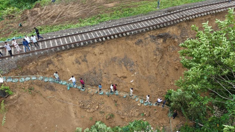 Assam-Mizoram rail link hit by soil erosion, several trains cancelled Assam-Mizoram rail link hit by soil erosion, several trains cancelled