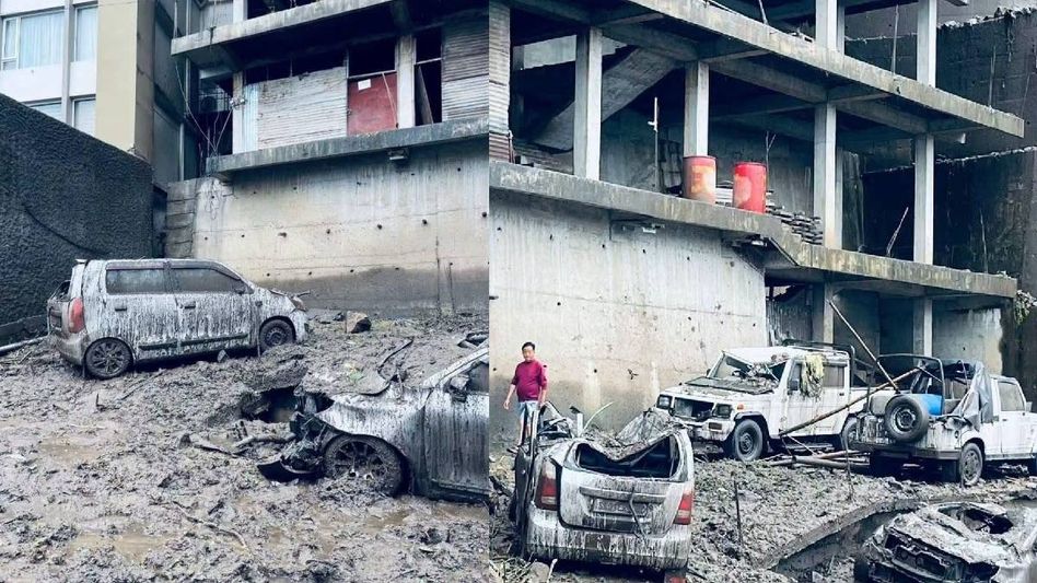 Sikkim: Mudslide near Sirik covers roadside with debris, vehicles reportedly damaged Sikkim: Mudslide near Sirik covers roadside with debris, vehicles reportedly damaged