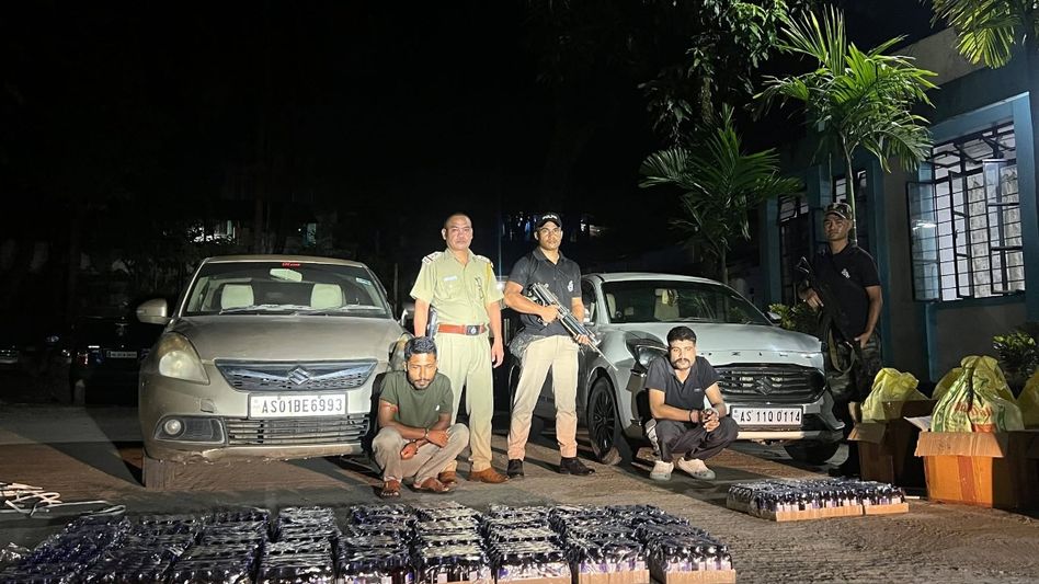 Meghalaya Police arrest two Assam men with 2,244 codeine syrup bottles Meghalaya Police arrest two Assam men with 2,244 codeine syrup bottles