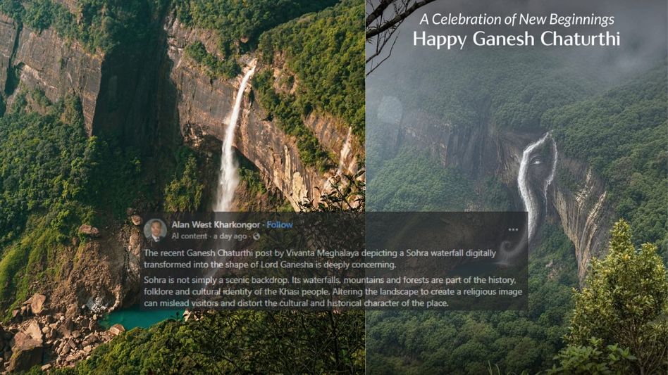 ‘Sohra is more than a backdrop’: Meghalaya tourism forum chief flags altered Nohkalikai Falls image ‘Sohra is more than a backdrop’: Meghalaya tourism forum chief flags altered Nohkalikai Falls image