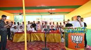 Assam Minister Pijush Hazarika addresses BJP election meeting in Laharighat, highlights flood protection and connectivity Assam Minister Pijush Hazarika addresses BJP election meeting in Laharighat, highlights flood protection and connectivity