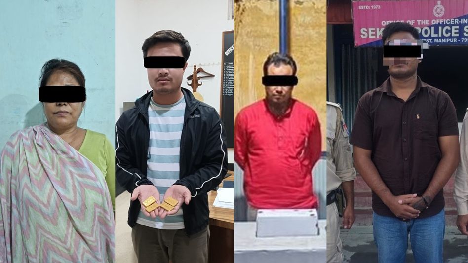 Manipur police arrest four in separate operations, seize gold, brown sugar and arms Manipur police arrest four in separate operations, seize gold, brown sugar and arms