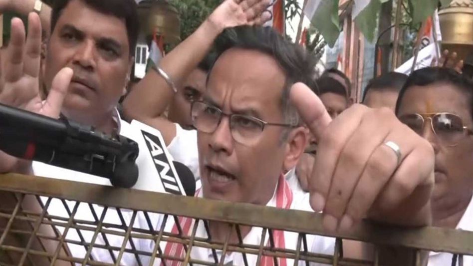 Assam Congress protests across state over alleged police action against opposition MPs Assam Congress protests across state over alleged police action against opposition MPs