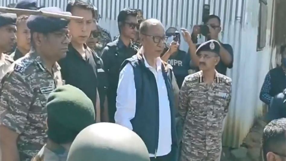 Manipur CM Yumnam Khemchand Singh visits seized Kuki camp after 17 held for impersonating SoO cadres Manipur CM Yumnam Khemchand Singh visits seized Kuki camp after 17 held for impersonating SoO cadres