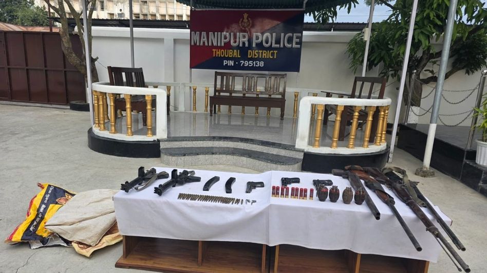 Arms, pistols, grenades seized in separate operations in Manipur Arms, pistols, grenades seized in separate operations in Manipur