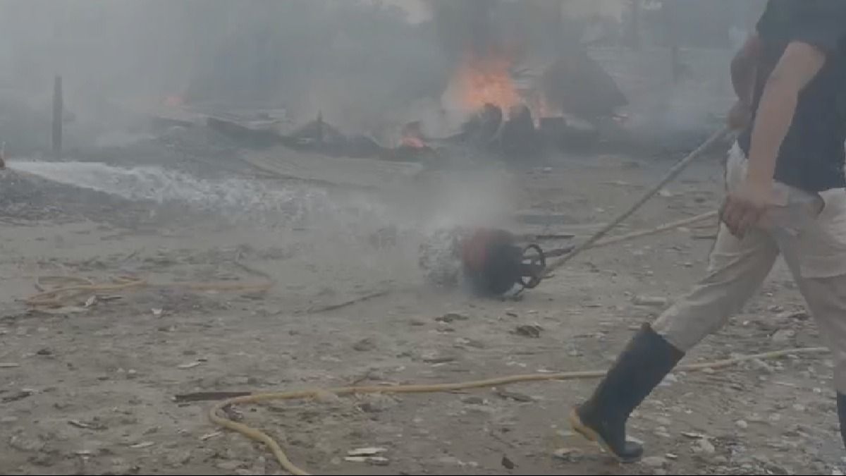 Assam: Massive fire ravages Manas stone crushing quarry in Bajali