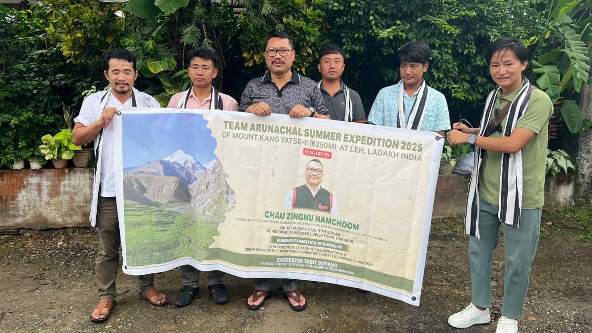 Arunachal MLA flags off mountaineering expedition to Ladakh led by Everester Tagit Sorang