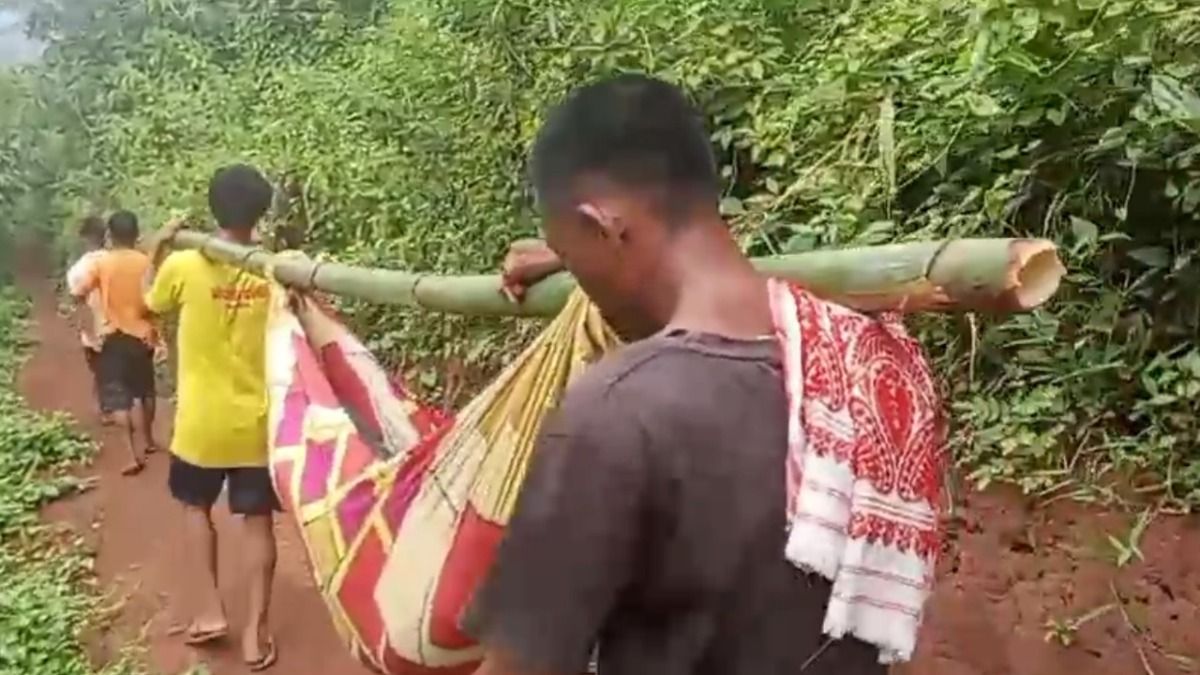Patient carried on foot due to poor roads, lack of healthcare in West Karbi Anglong