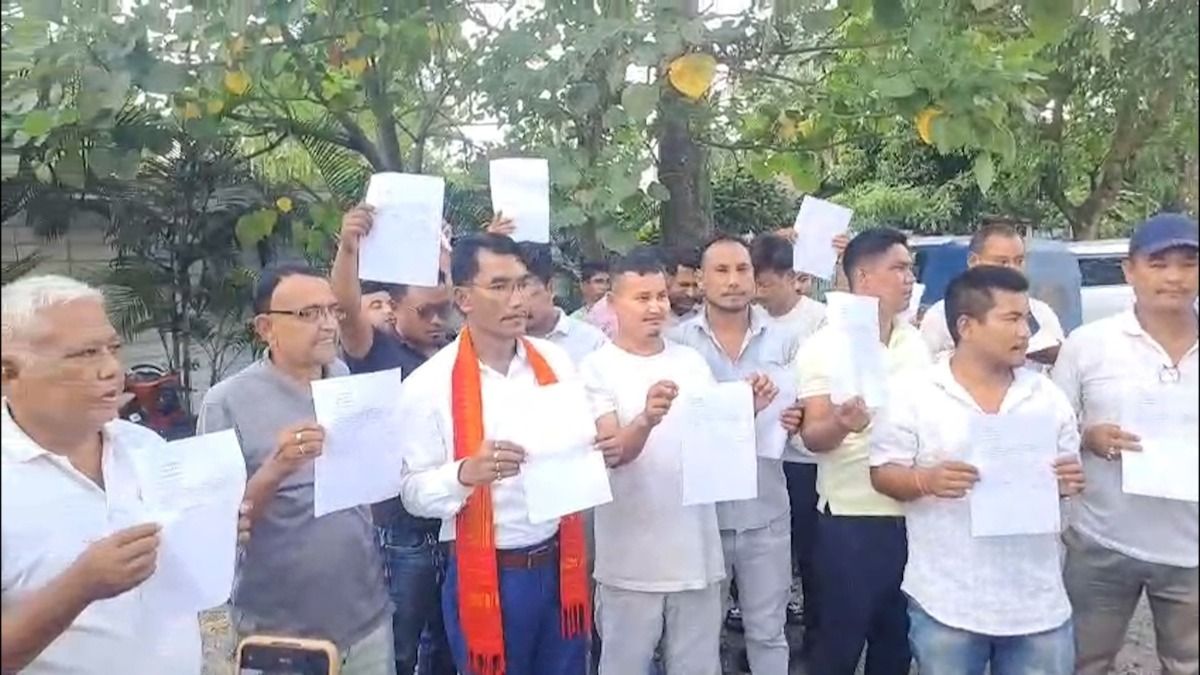 UPPL workers protest, burn party flags in Assam's Chirang over ticket denial to Dr. Brahma