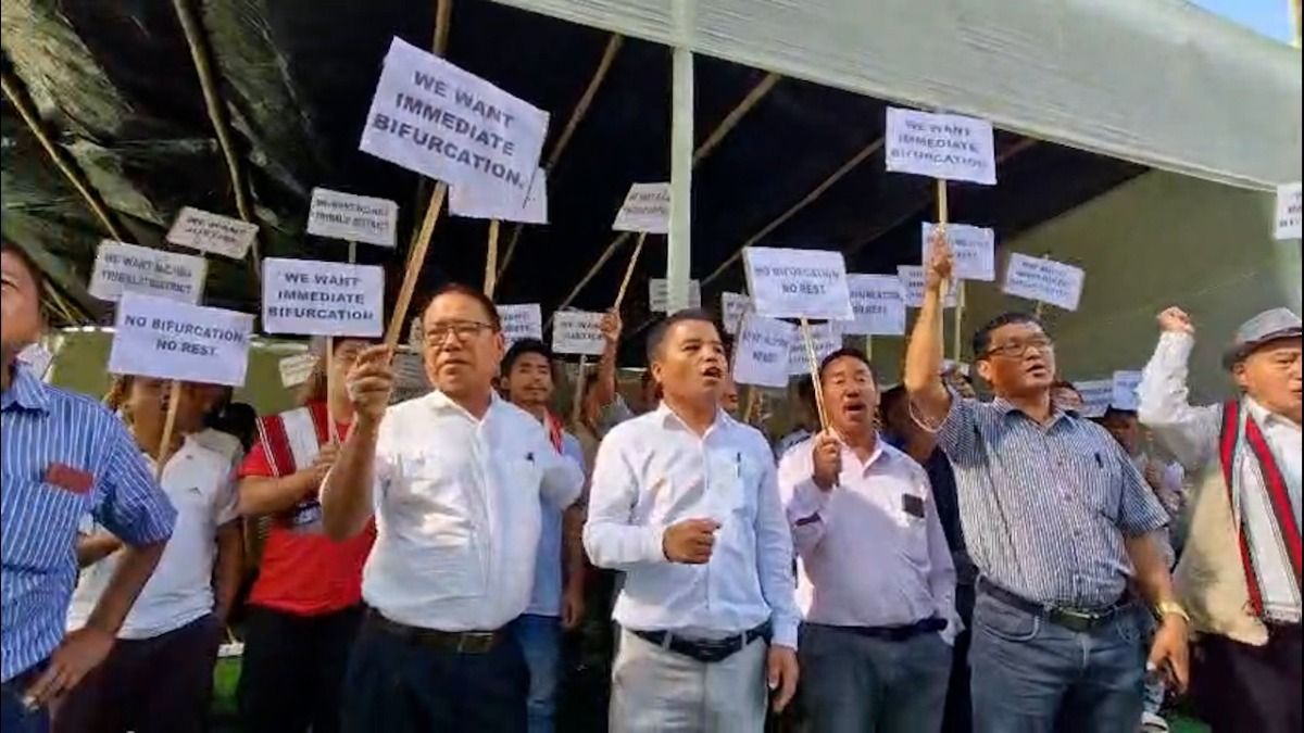 Assam: Protest in Haflong demanding bifurcation of Dima Hasao district
