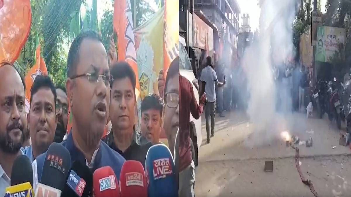 Assam: Sribhumi BJP erupts in celebration as NDA on track to register landslide victory in Bihar