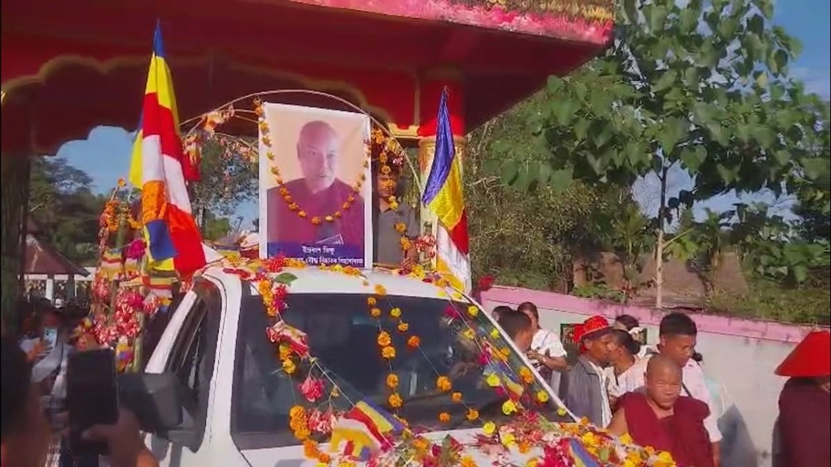 Assam: Hundreds join procession for venerable Indrabonsho Bhikkhu’s funeral rites in Margherita 