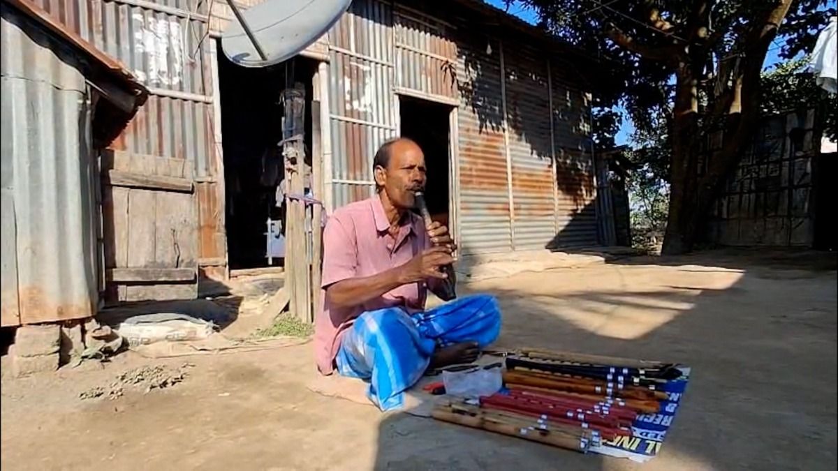 Dhubri artisan sustains family for 25 years by crafting traditional bamboo flutes