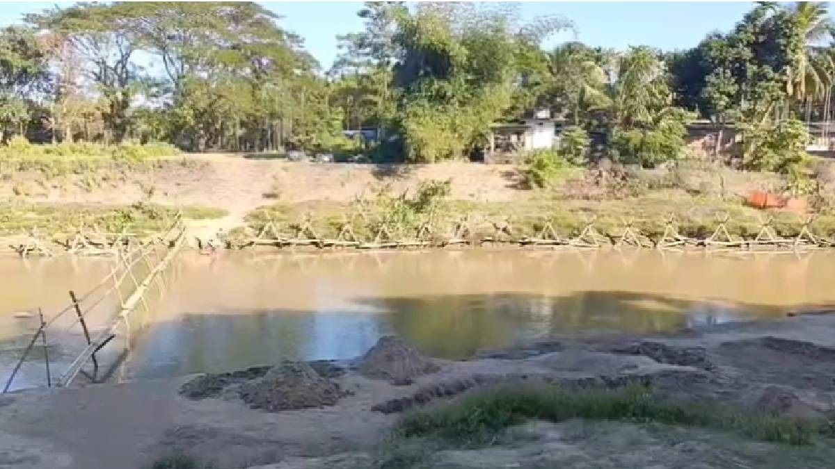 At a time of steel and iron, villagers in Assam's Sribhumi still dependent on bamboo bridge for daily commute