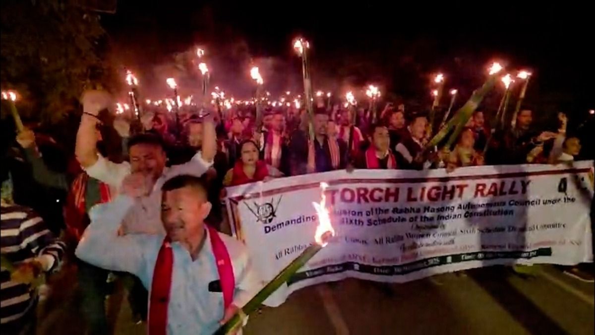 Assam: Thousands join torch rally in Boko demanding sixth schedule status for Rabha Hasong Assam: Thousands join torch rally in Boko demanding sixth schedule status for Rabha Hasong