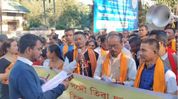Assam: Tiwa organisations stage protest in Morigaon, march to DC's office demanding inclusion in sixth schedule Assam: Tiwa organisations stage protest in Morigaon, march to DC's office demanding inclusion in sixth schedule