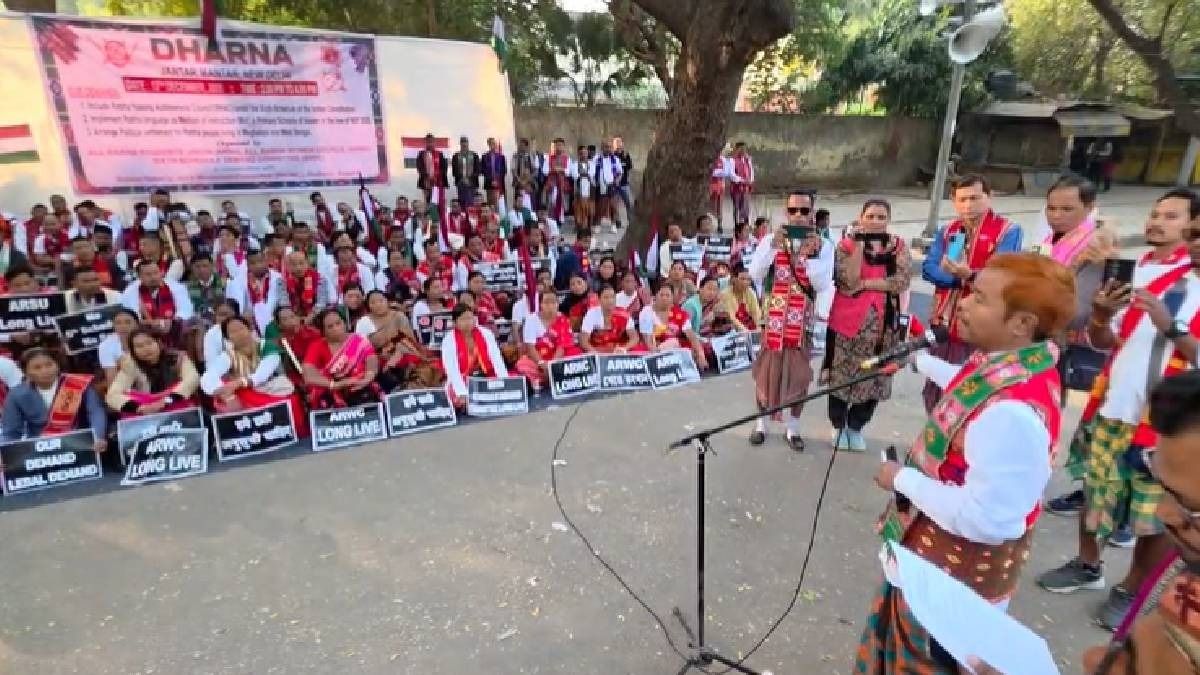 Rabha organisations stage protest at Delhi's Jantar Mantar, submit memorandum to MHA seeking inclusion in sixth schedule