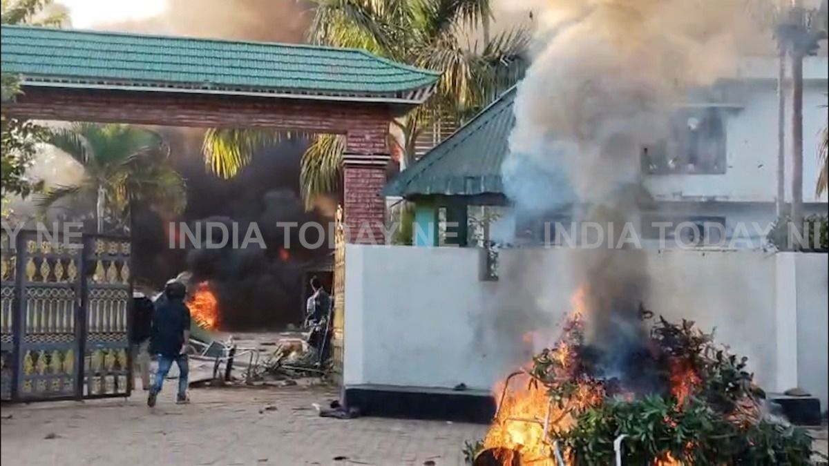 Protesters torch KAAC chief Tuliram Ronghang’s residence in Donkamokam amid land row