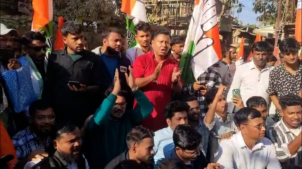Youth Congress protests in Assam’s Sribhumi over alleged deletion of voters’ names