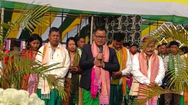 Historic Kherai puja celebrated at Gossaigaon's Sankosh River , Assam CM lays foundation stone of Rs 50 crore Bathou Temple