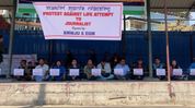 Manipur Journalists stage protest after attack on Khoiram Loyalakpa Manipur Journalists stage protest after attack on Khoiram Loyalakpa