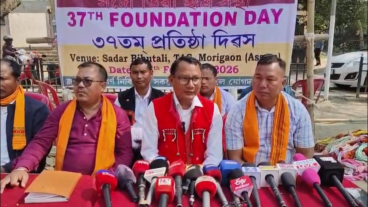 Press meet held in Assam's Morigaon ahead of 37th Central Foundation Day of All Tiwa Students Union