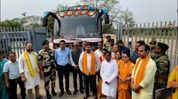 Tripura–Bangladesh bus service resumes after two years; minister Sushanta Chowdhury welcomes passengers Tripura–Bangladesh bus service resumes after two years; minister Sushanta Chowdhury welcomes passengers