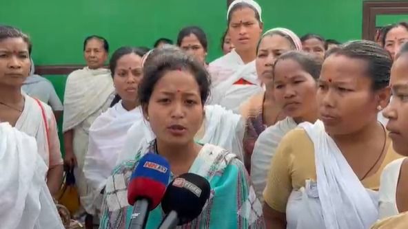 Women protest outside BJP office in Assam’s Digboi over exclusion from Orunodoi scheme