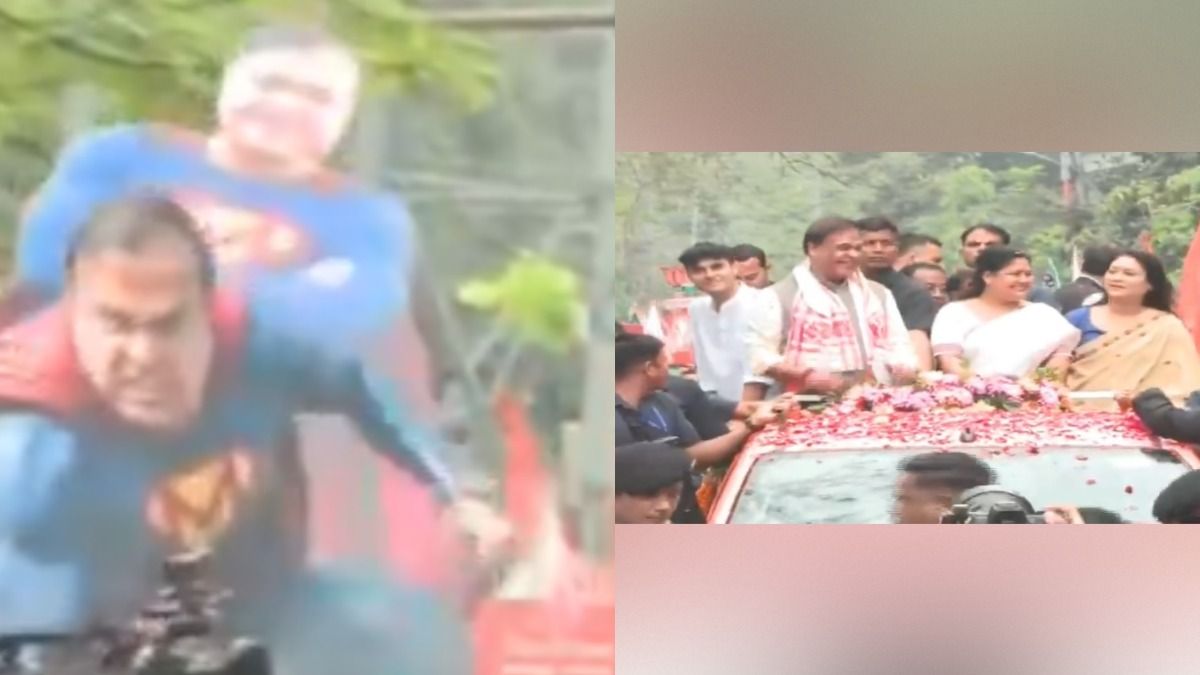 'Superman' cutouts steal the show as Himanta leads mega nomination rally for Jalukbari