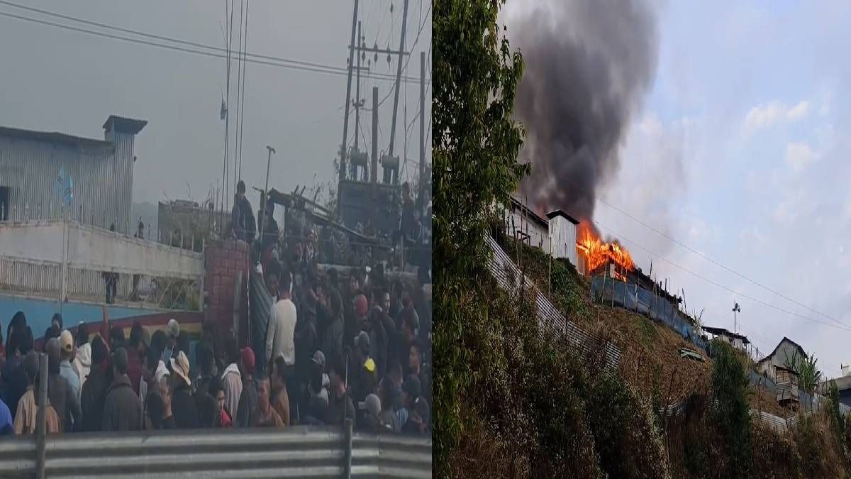 Mob torches NSCN-IM office in Manipur's Ukhrul after deadly ambush in Kamjong