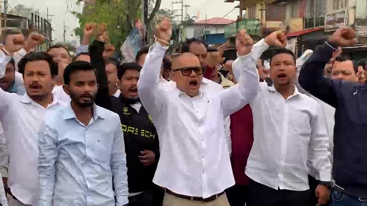 Tai Ahom Students Union leads massive protest in Sivasagar against attacks on Assamese