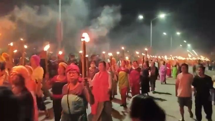 Manipur torch rally halted in Imphal West after scuffle, tear gas used to disperse protesters