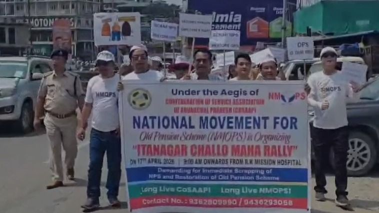 Arunachal government employees take to streets over pension uncertainty