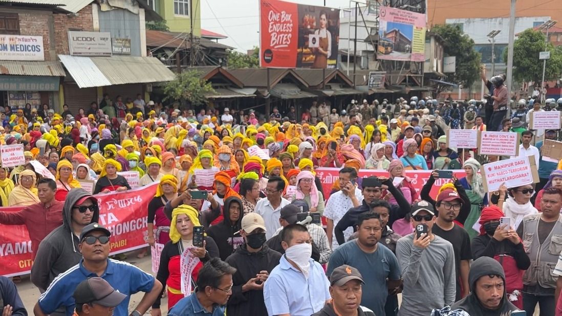 Manipur: COCOMI stages statewide rally, seeks answers on conflict and rehabilitation
